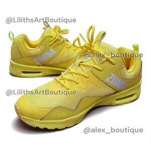 Zumba Air Lo Yellow Mesh Leather Low Top Sneakers Unisex Sz 9 Trainers (F016)